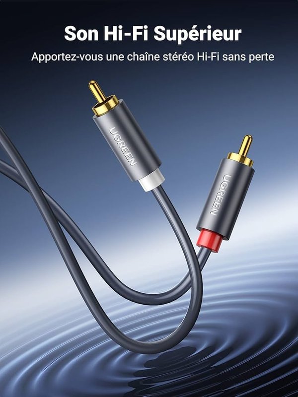 UGREEN câble RCA compatibilité platine vinyle ampli enceintes